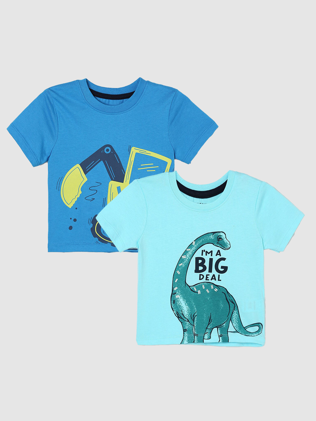 

Juniors by Lifestyle Boys Pack Of 2 Graphic Printed Cotton T-Shirts, Blue