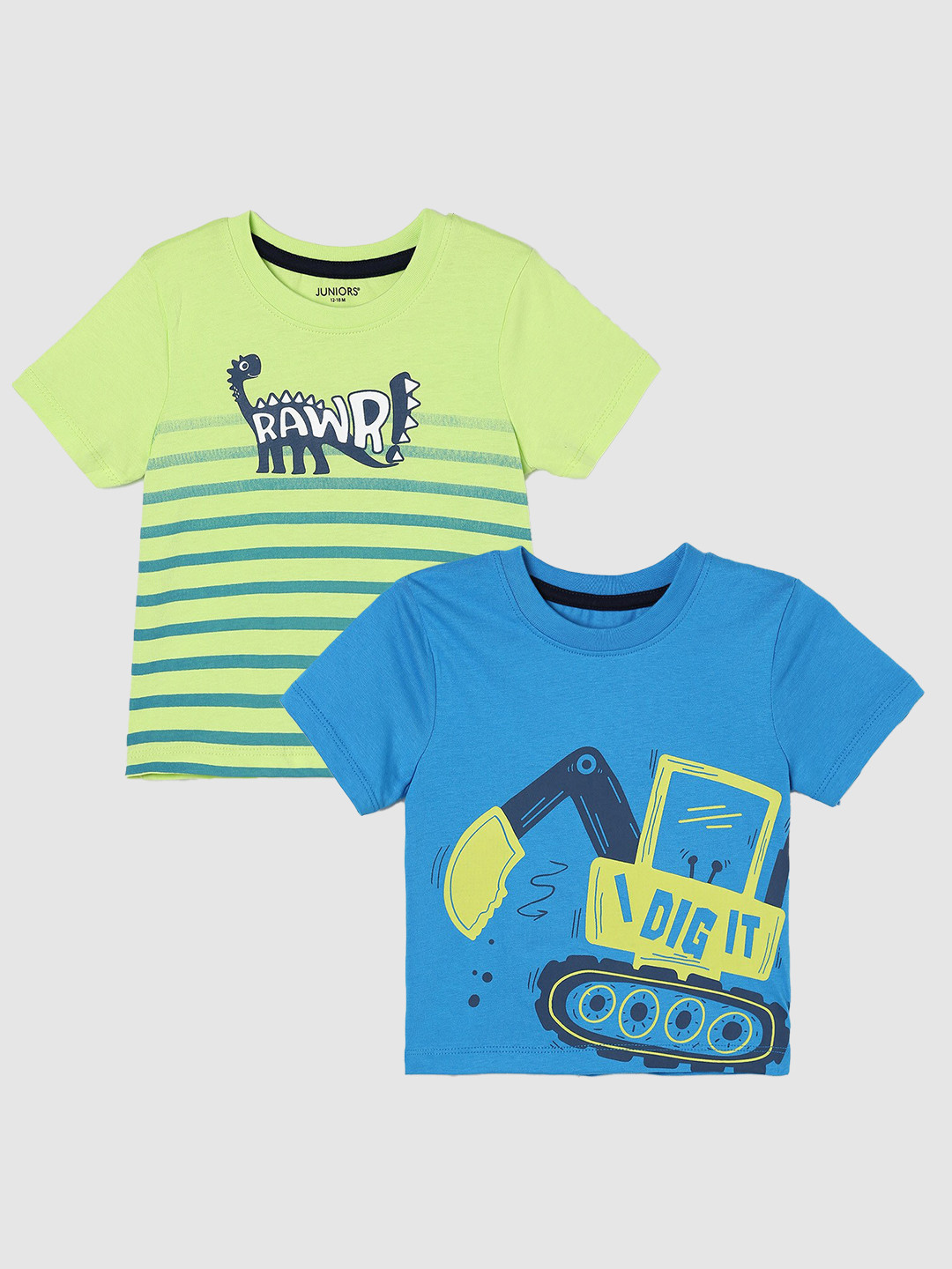 

Juniors by Lifestyle Boys Pack Of 2 Printed Cotton T-Shirts, Blue