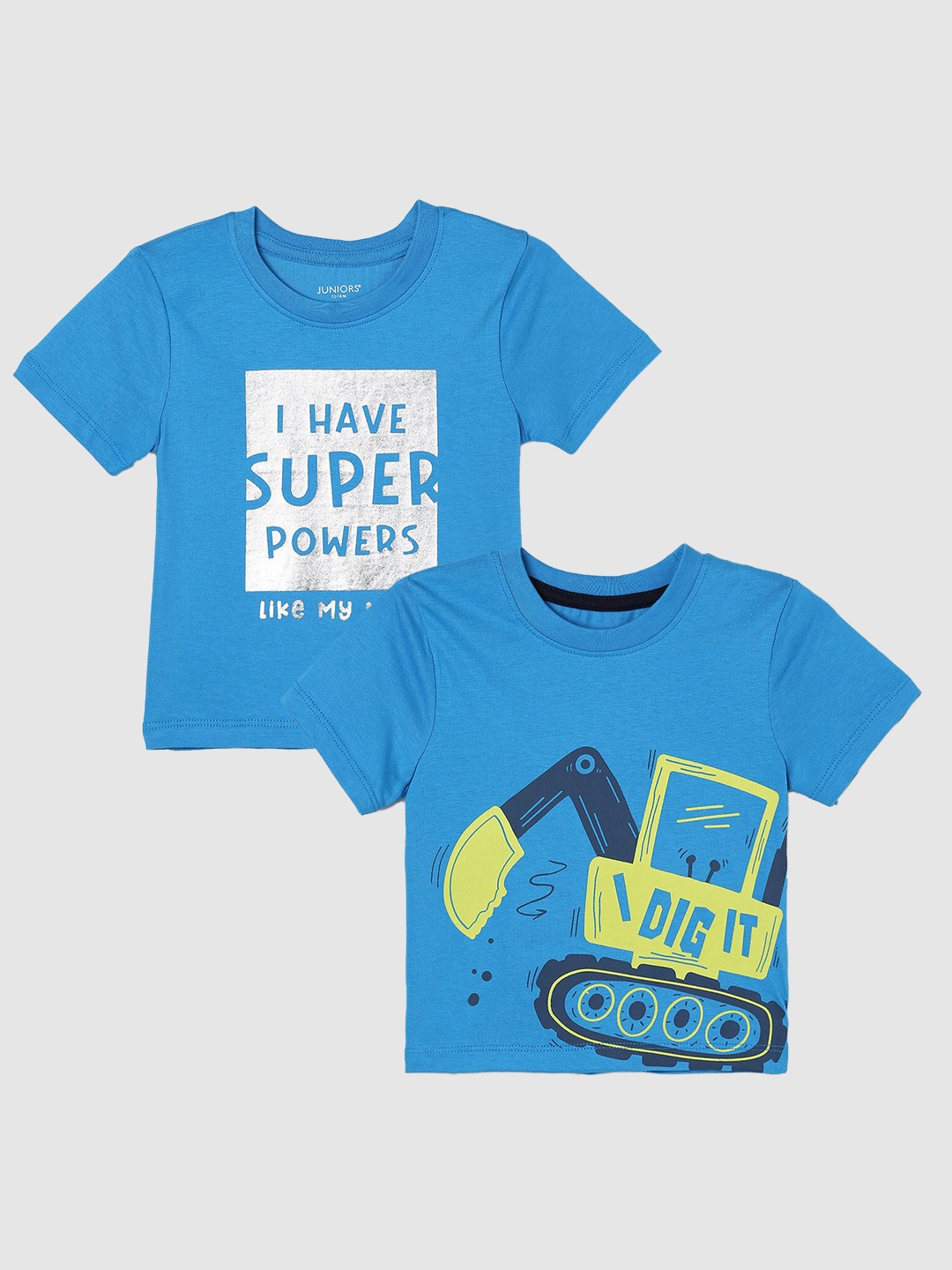 

Juniors by Lifestyle Boys Pack Of 2 Printed Cotton T-Shirts, Blue