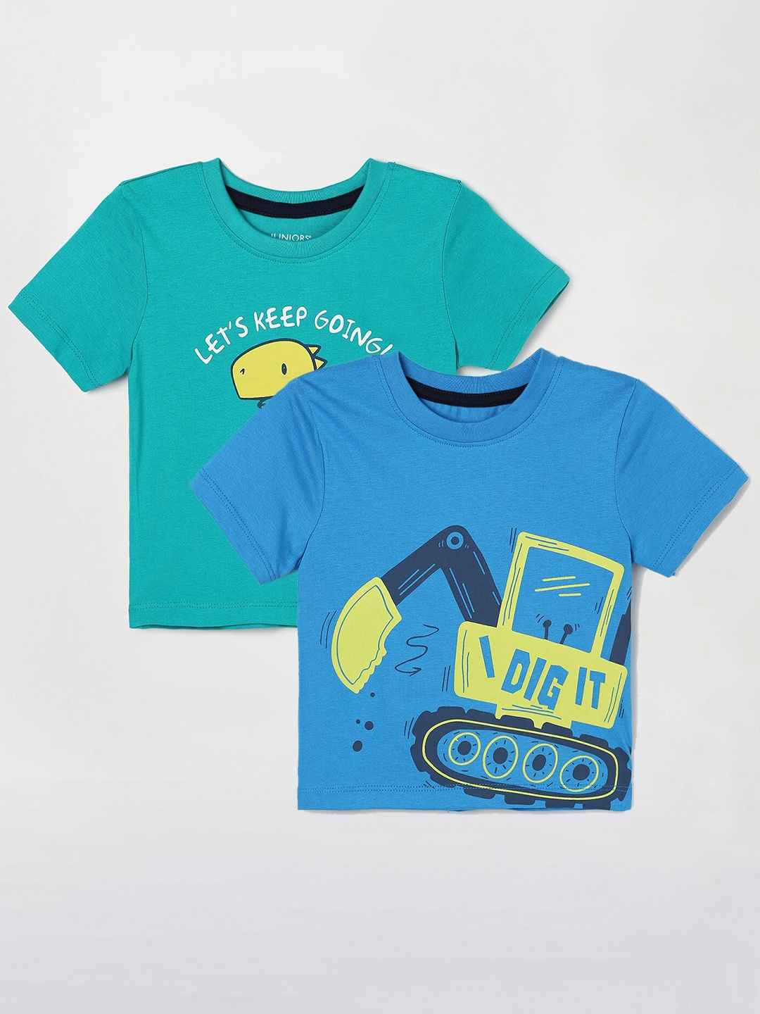 

Juniors by Lifestyle Boys Pack Of 2 Printed Cotton T-Shirts, Green