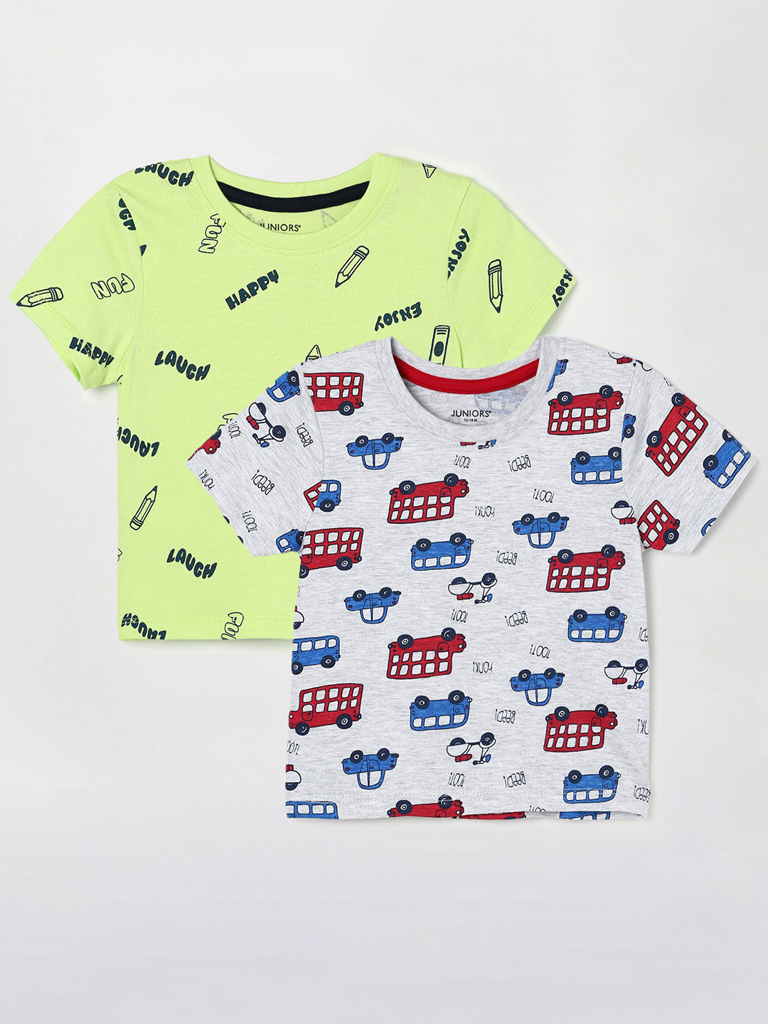 

Juniors by Lifestyle Boys Pack Of 2 Printed Cotton T-Shirts, Green