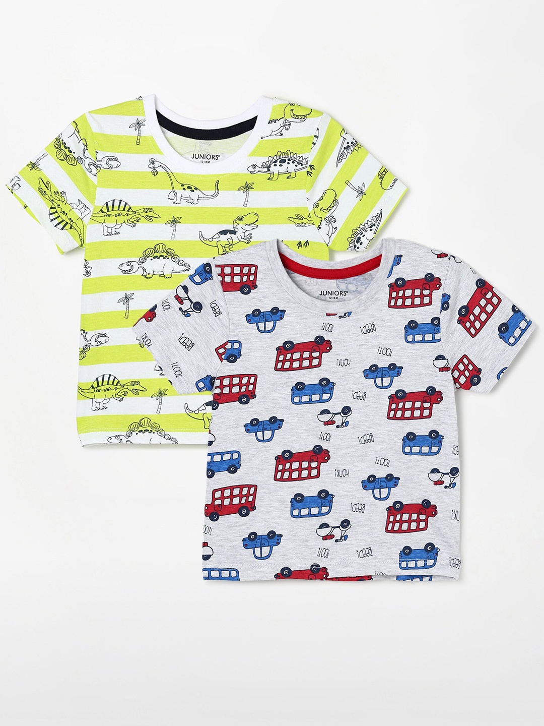 

Juniors by Lifestyle Boys Pack Of 2 Printed Cotton T-Shirts, Yellow