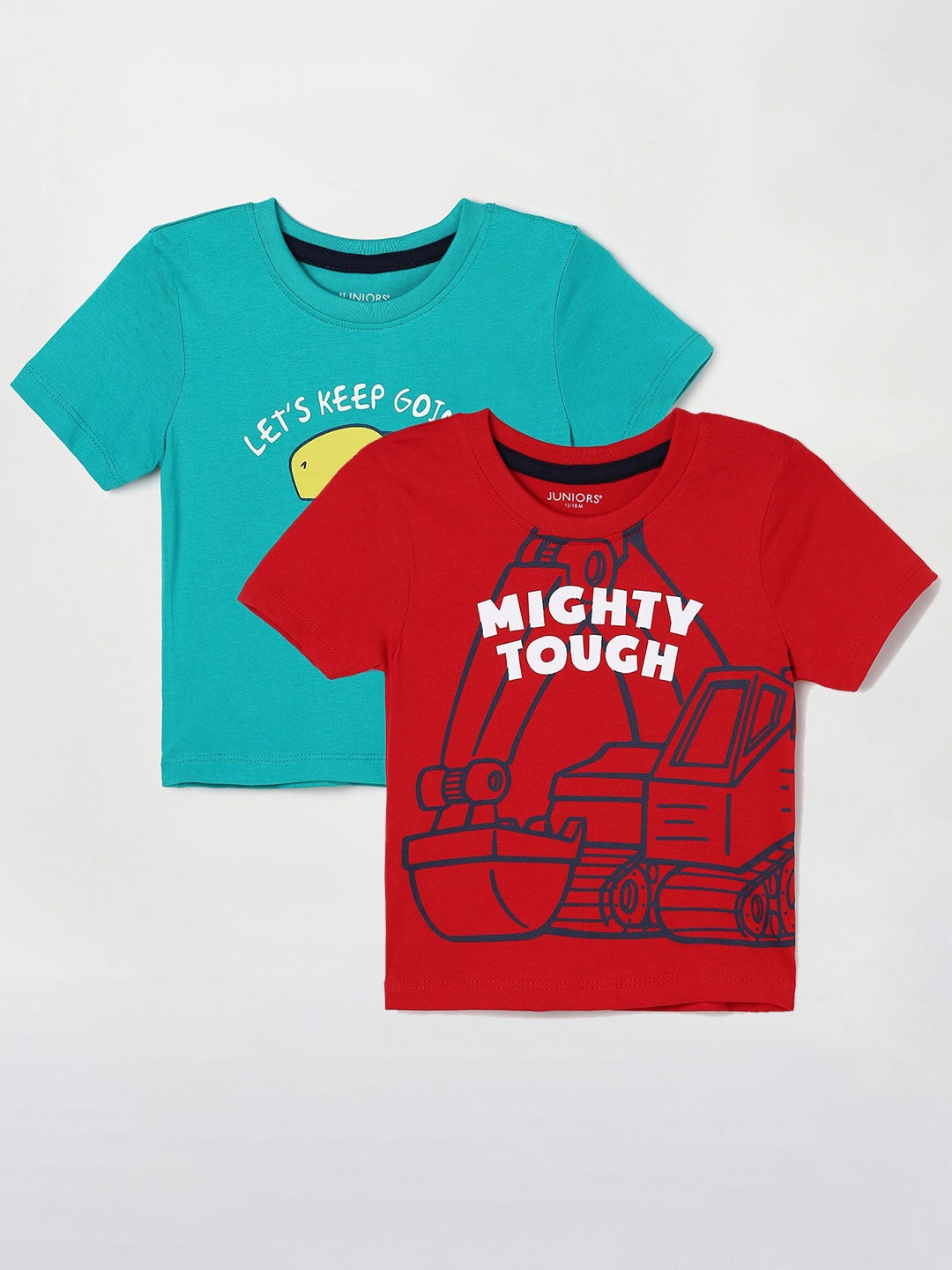 

Juniors by Lifestyle Boys Pack Of 2 Printed Cotton T-Shirts, Green