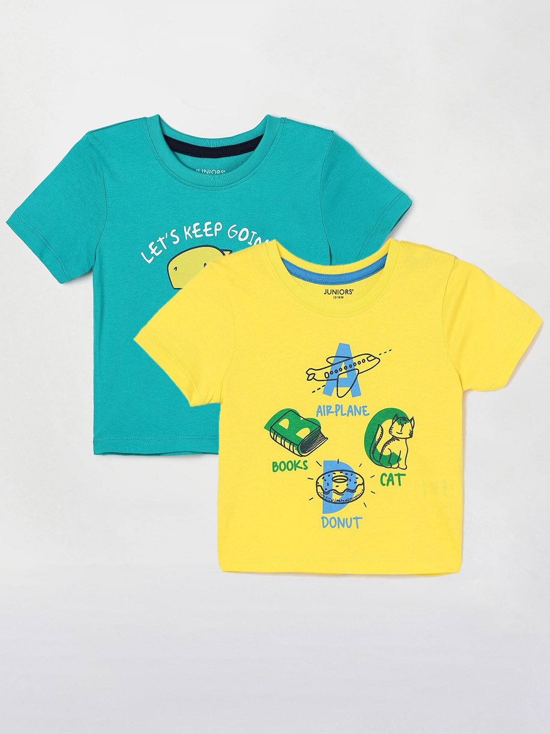 

Juniors by Lifestyle Boys Pack Of 2 Printed Cotton T-Shirts, Green