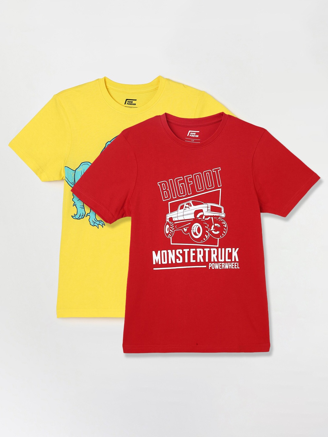 

Fame Forever by Lifestyle Boys Pack Of 2 Printed Cotton T-shirts, Red
