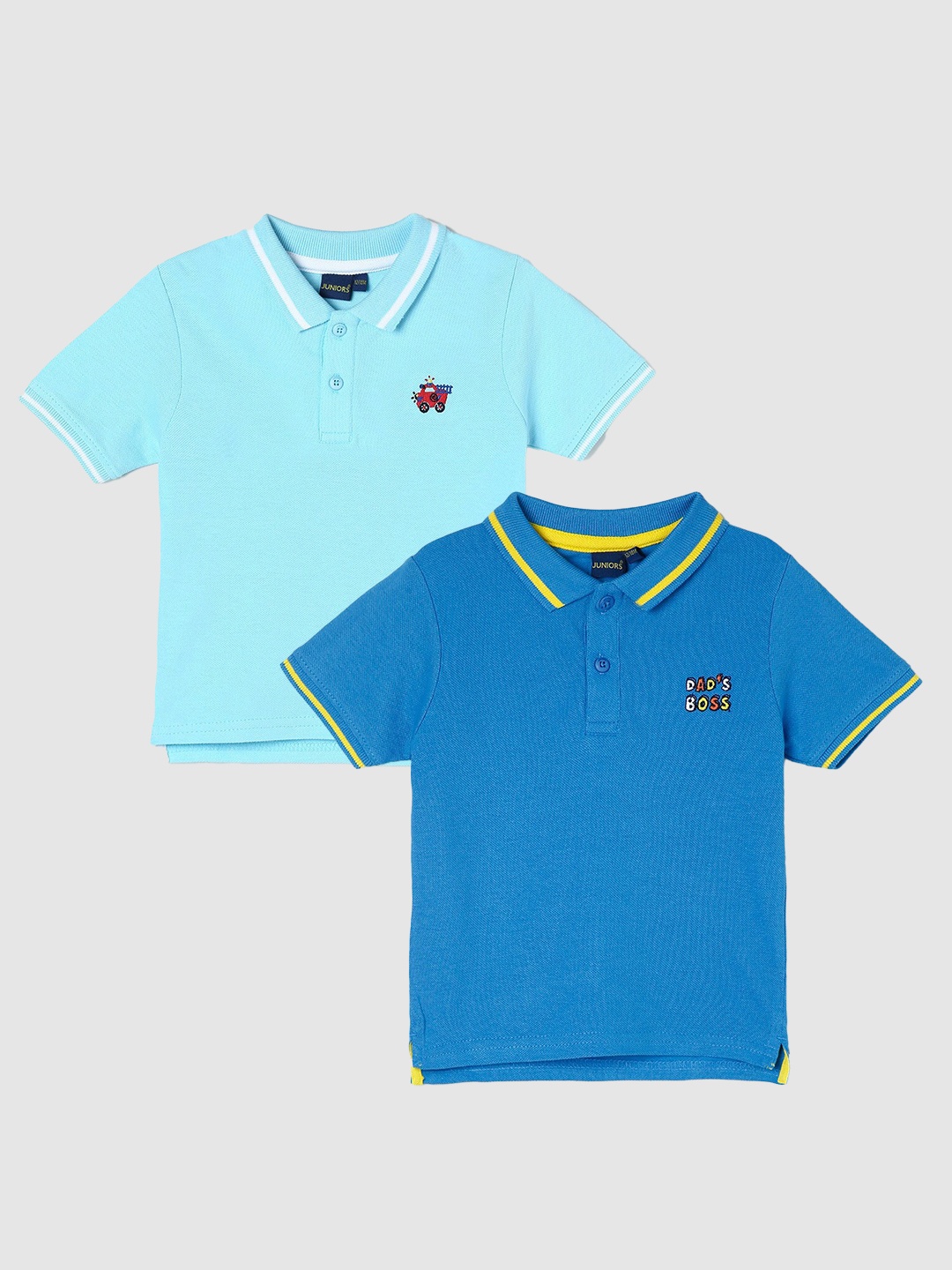 

Juniors by Lifestyle Boys Pack Of 2 Cotton Polo Collar T-Shirts, Blue