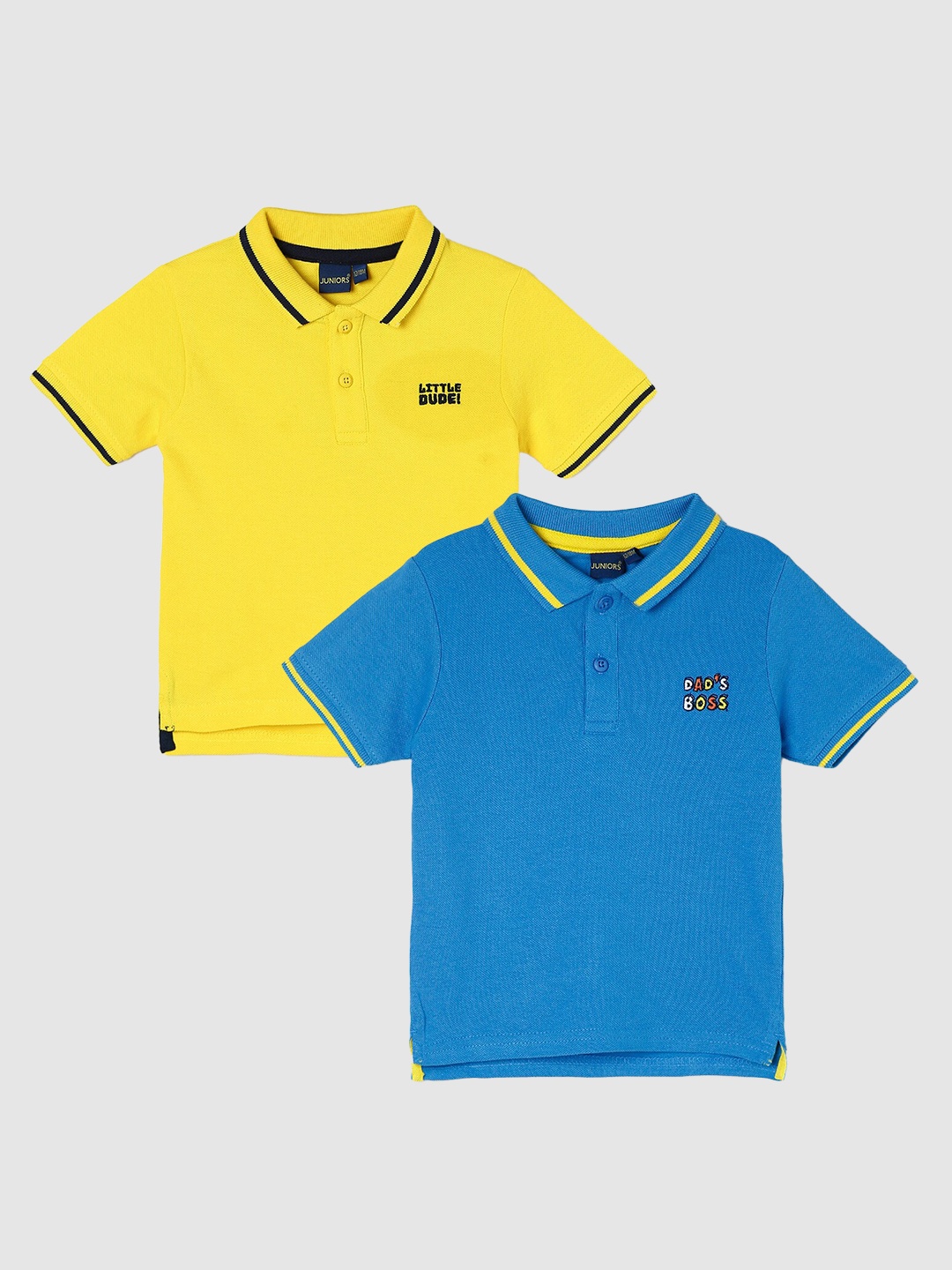 

Juniors by Lifestyle Boys Pack Of 2 Cotton Polo Collar T-Shirts, Blue