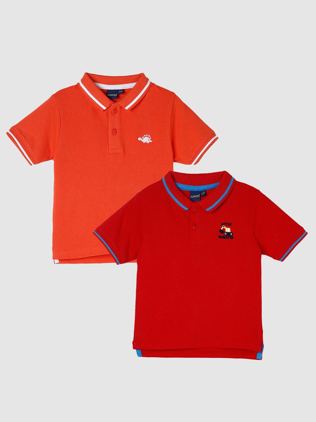 

Juniors by Lifestyle Boys Pack Of 2 Cotton Polo Collar T-Shirts, Red