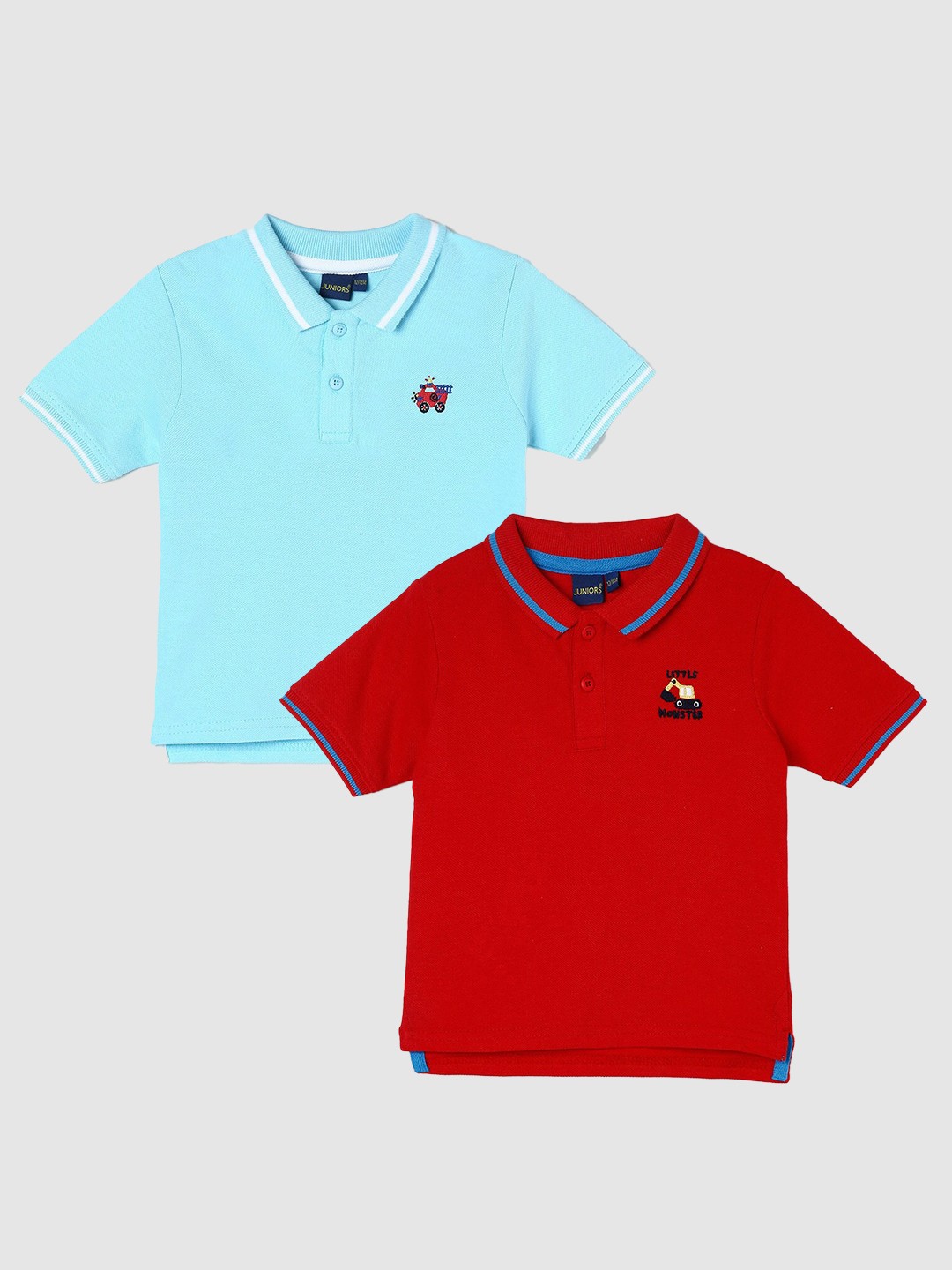 

Juniors by Lifestyle Boys Pack Of 2 Cotton Polo Collar T-Shirts, Red
