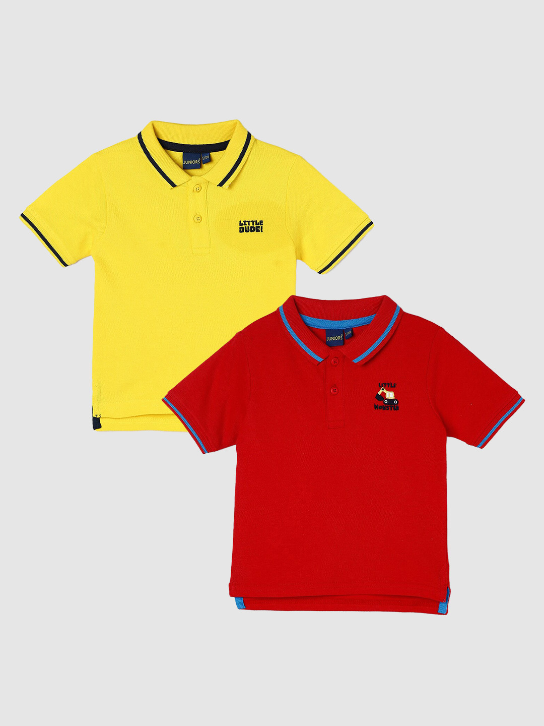 

Juniors by Lifestyle Boys Pack Of 2 Cotton Polo Collar T-Shirts, Red