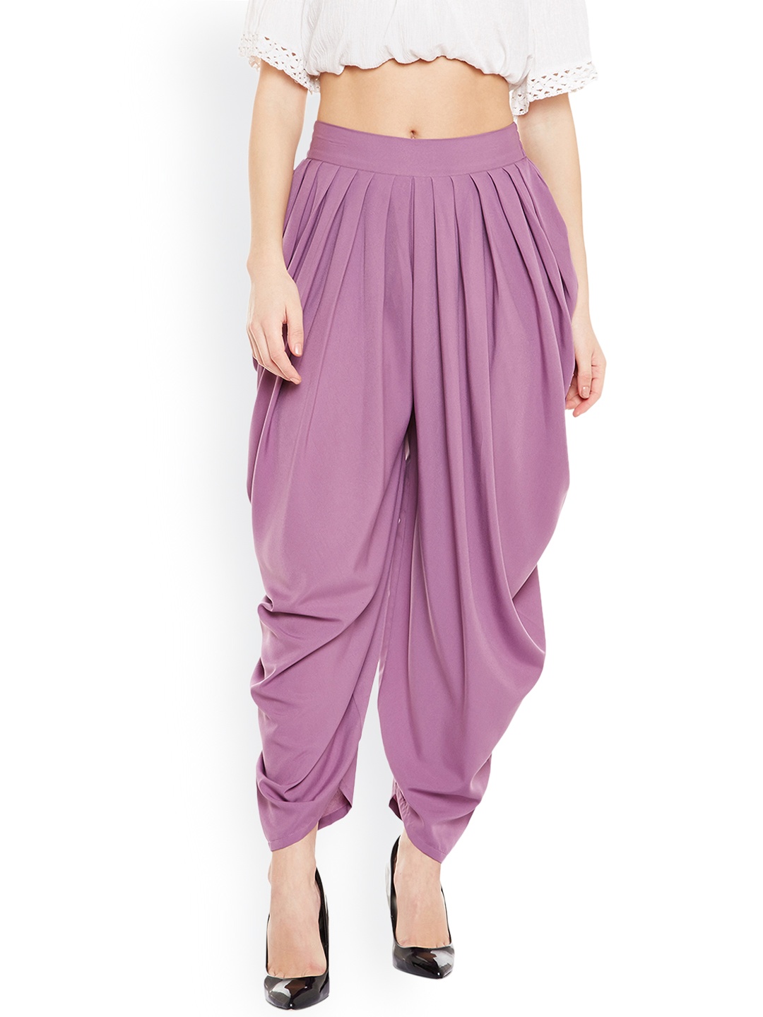 

Bitterlime Purple Solid Dhoti Pants