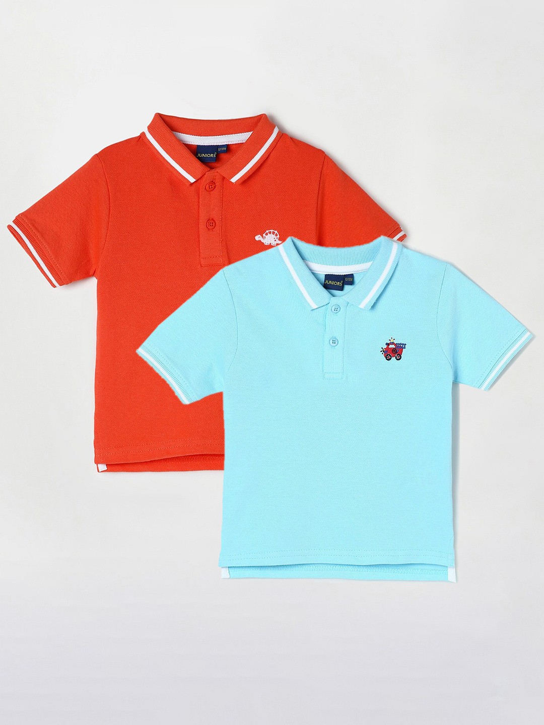 

Juniors by Lifestyle Boys Pack Of 2 Cotton Polo Collar T-Shirts, Blue