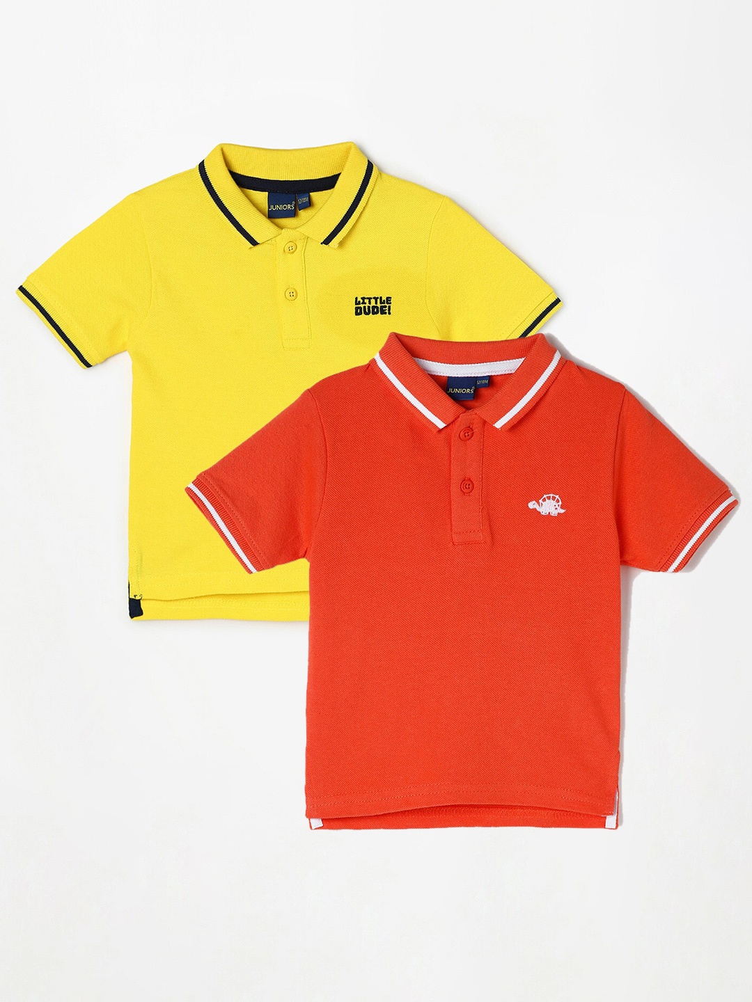 

Juniors by Lifestyle Boys Pack Of 2 Cotton Polo Collar T-Shirts, Orange