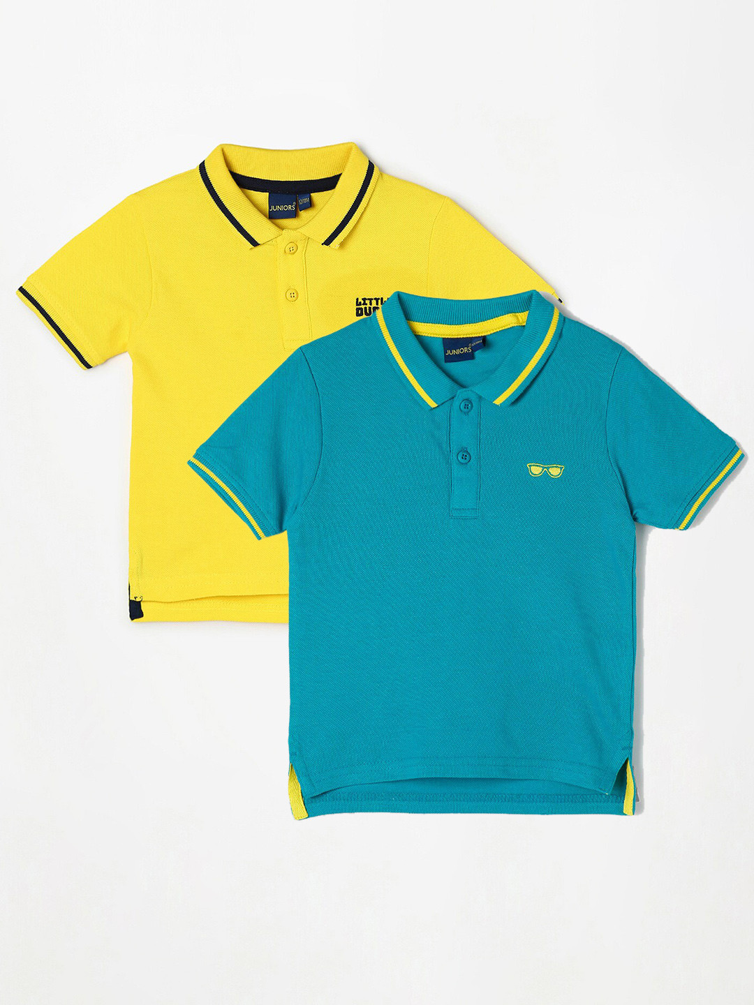 

Juniors by Lifestyle Boys Pack Of 2 Cotton Polo Collar T-Shirts, Turquoise blue