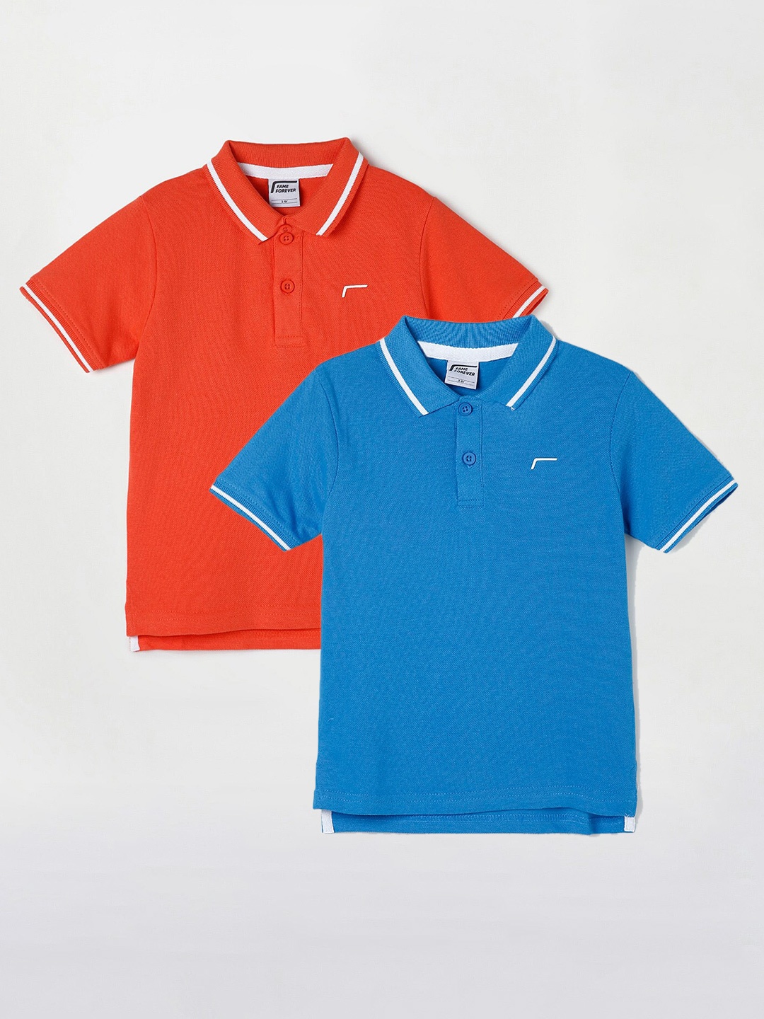 

Fame Forever by Lifestyle Boys Pack Of 2 Cotton Polo Collar T-Shirts, Blue