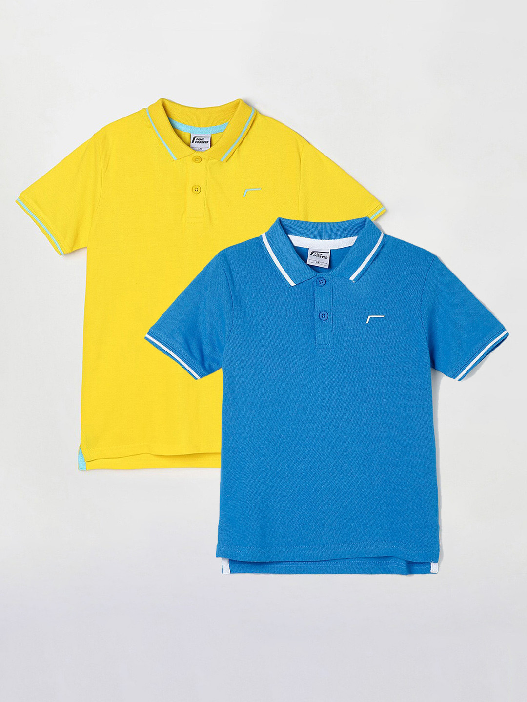 

Fame Forever by Lifestyle Boys Pack Of 2 Cotton Polo Collar T-Shirts, Blue