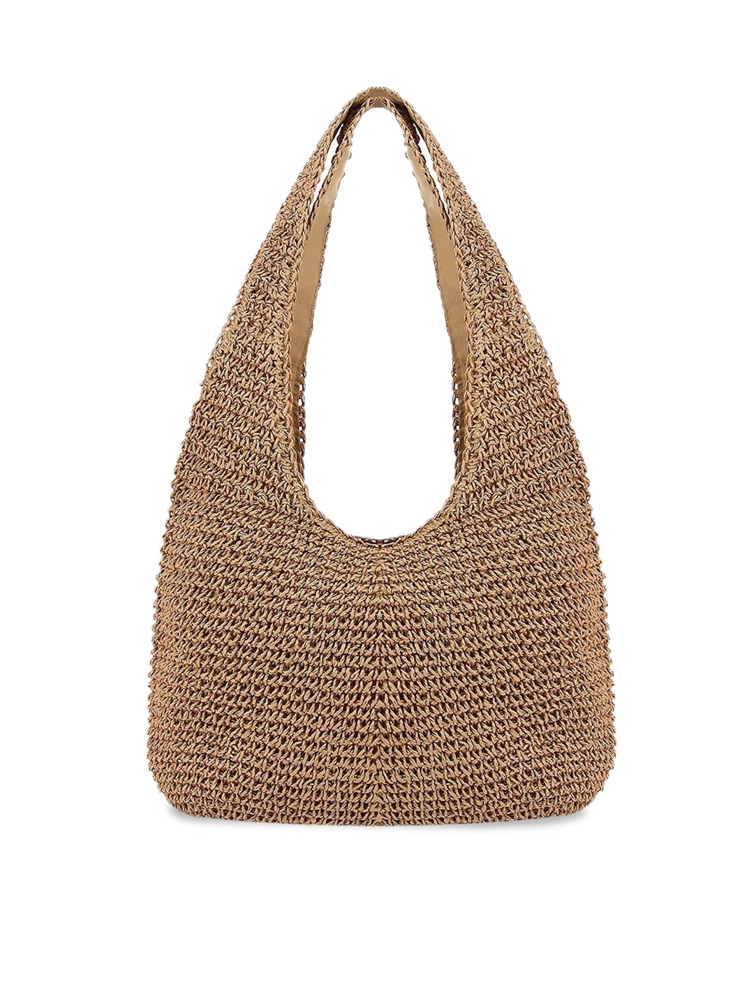 

FRINGES Women Self Design Shopper Tote Bag, Brown