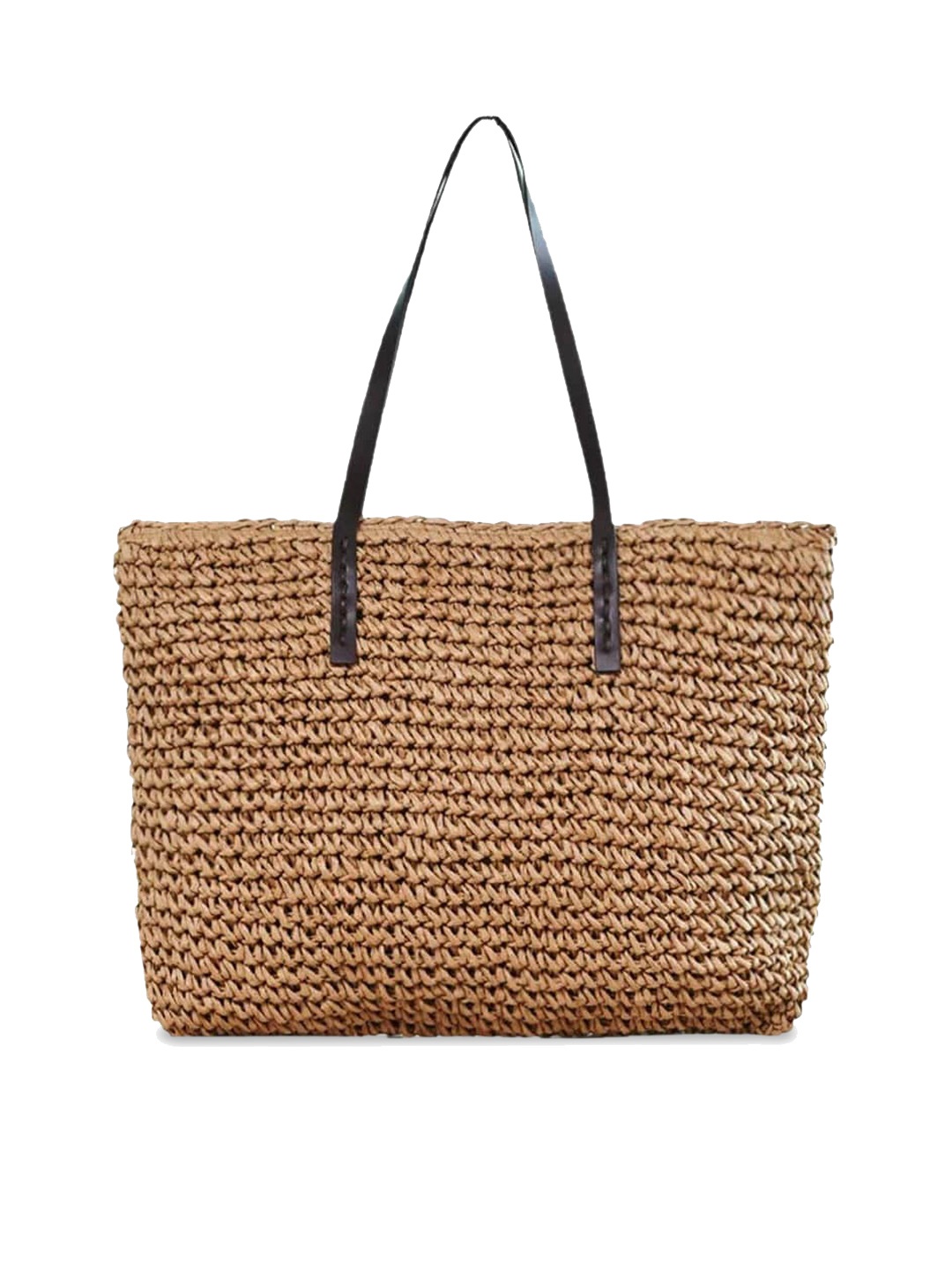 

FRINGES Women Self Design Shopper Tote Bag, Brown