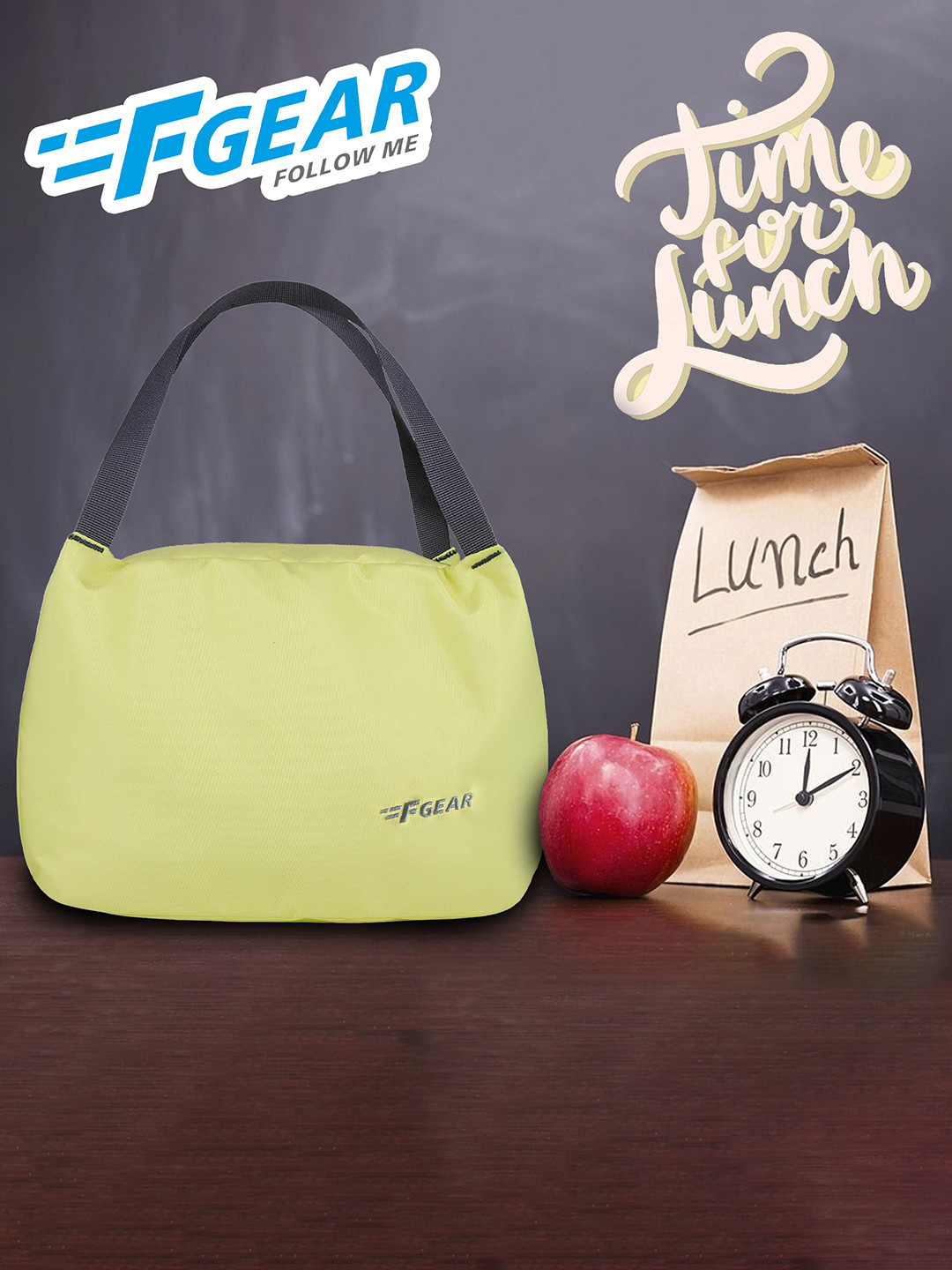 

F Gear Yellow Solid Lunch Bag
