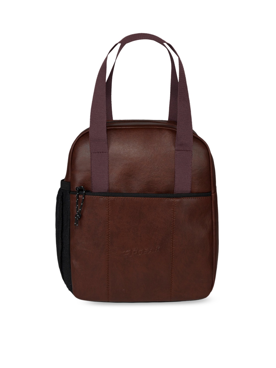 

F Gear Insulated Water-Proof Reusable Leather Lunch Bag, Brown