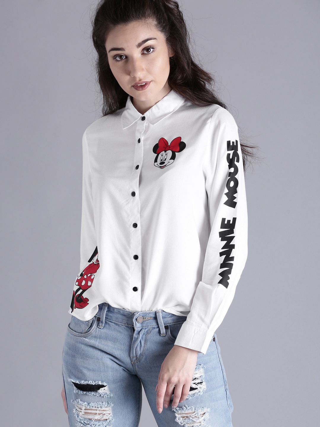 

Kook N Keech Disney Women White Regular Fit Printed Casual Shirt