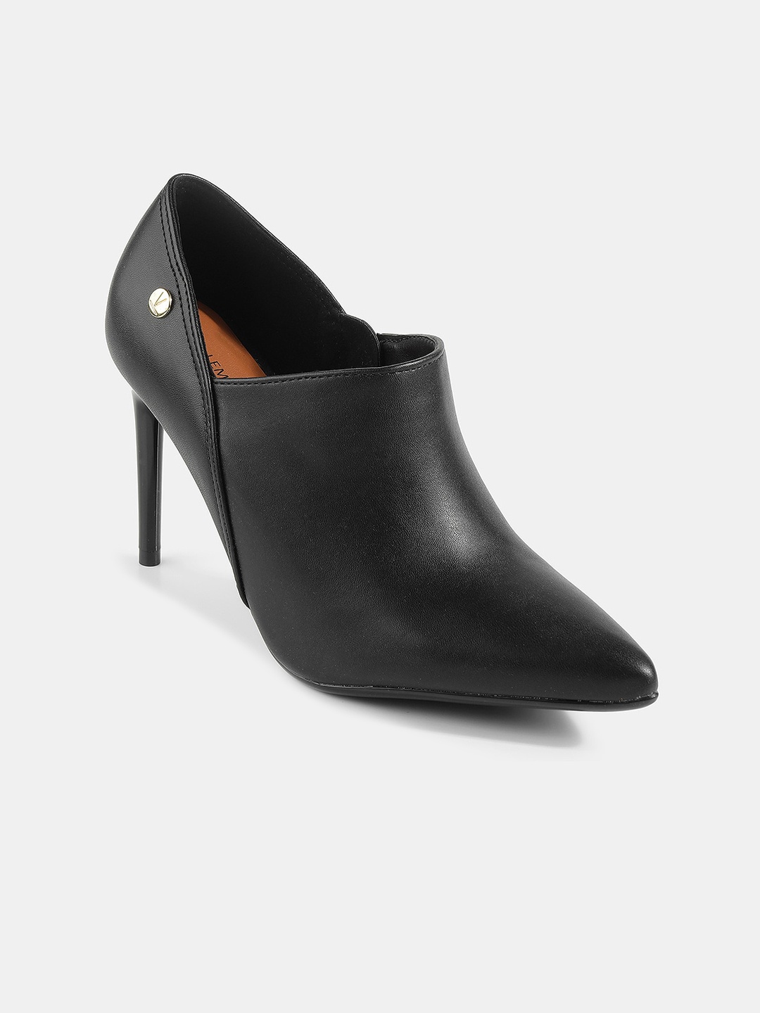 

LEMON & PEPPER Textured Pointed Toe Stiletto Heel Pumps, Black