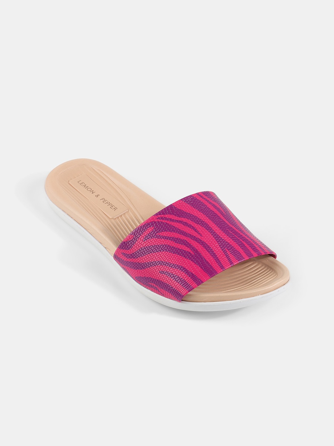 

LEMON & PEPPER Women Printed Sliders, Violet