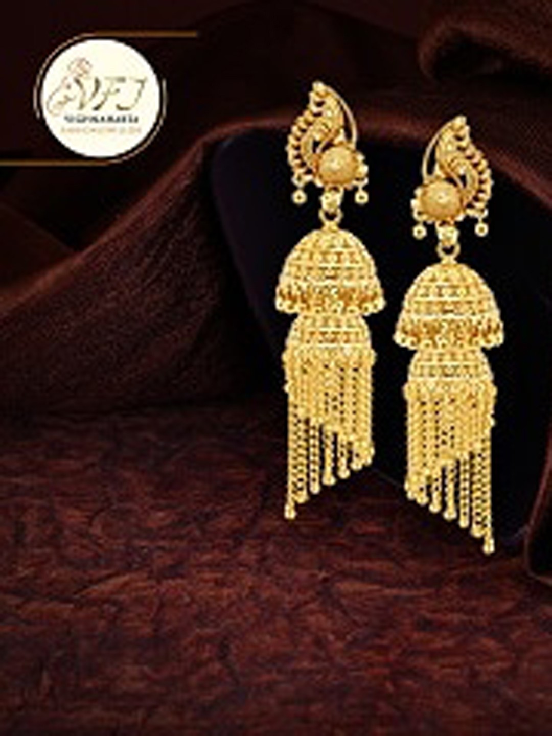 

Vighnaharta Gold-Plated Dome Shaped Jhumkas