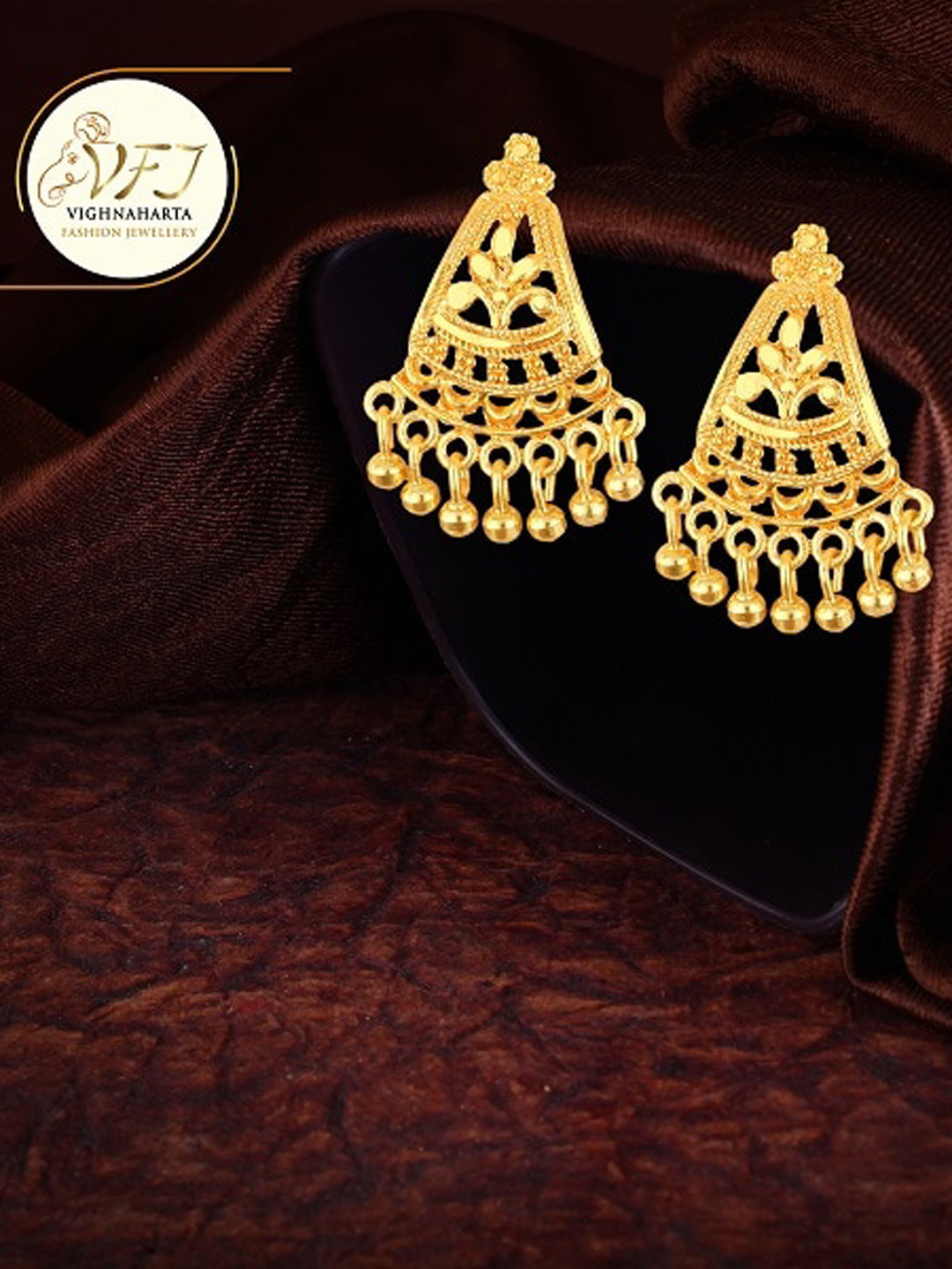 

Vighnaharta Gold-Plated Drop Earrings