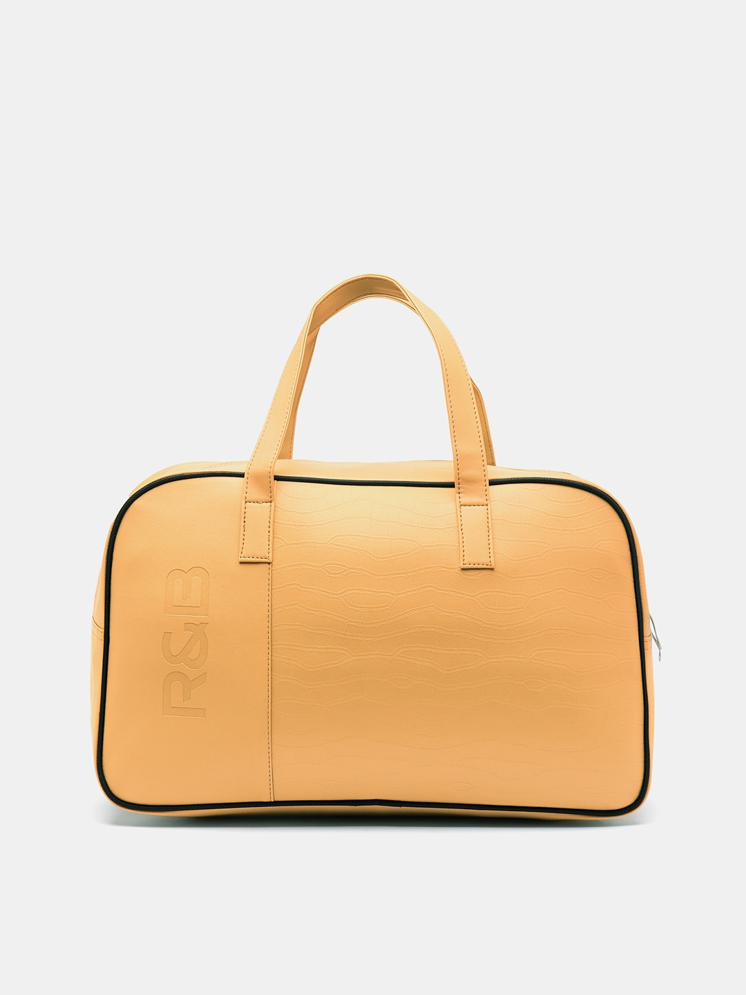 

R&B Printed Durable Leather Lightweight Duffel Bag, Yellow