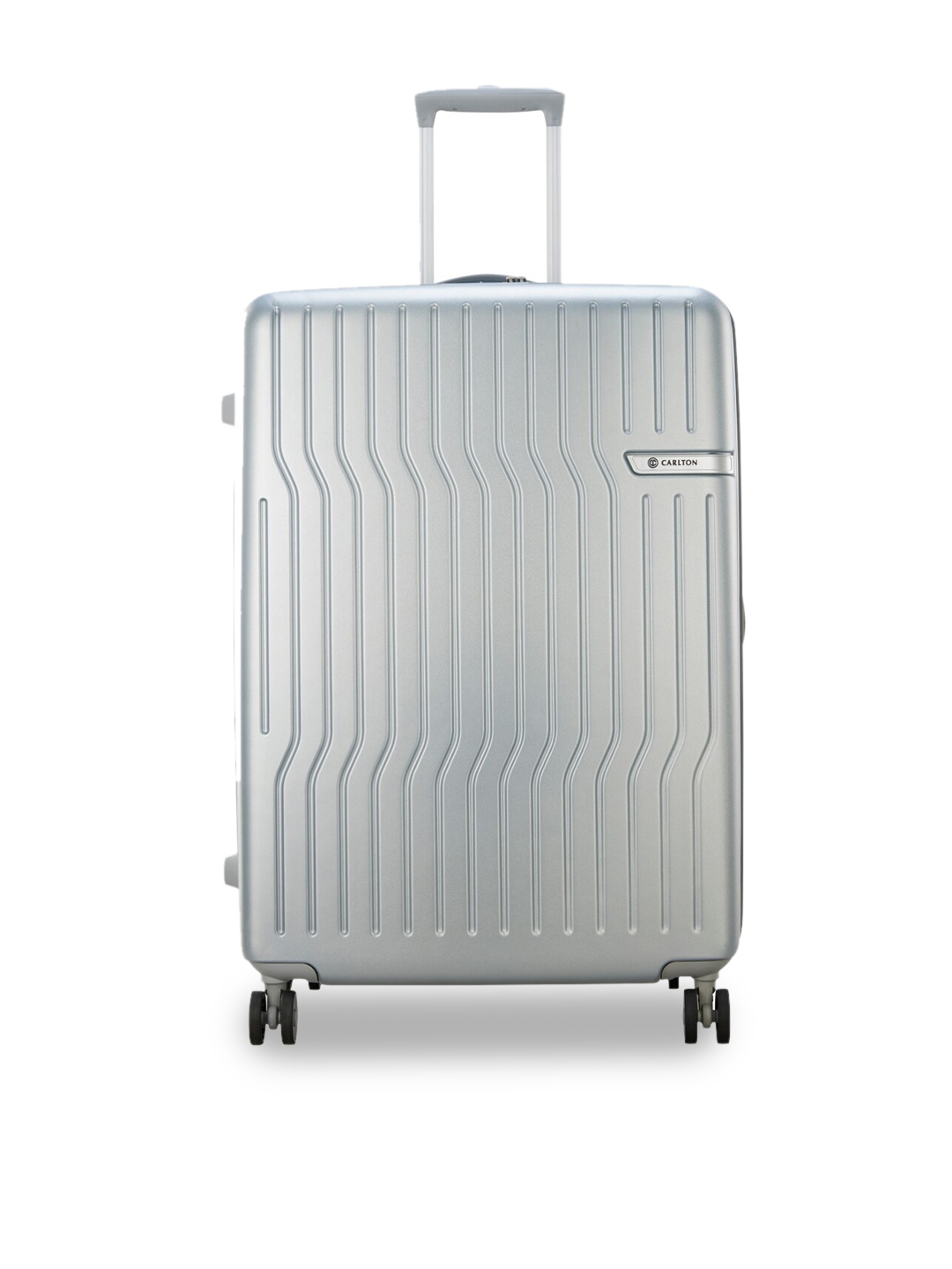 

CARLTON Textured Hard-Sided Large Trolley Suitcase, Silver