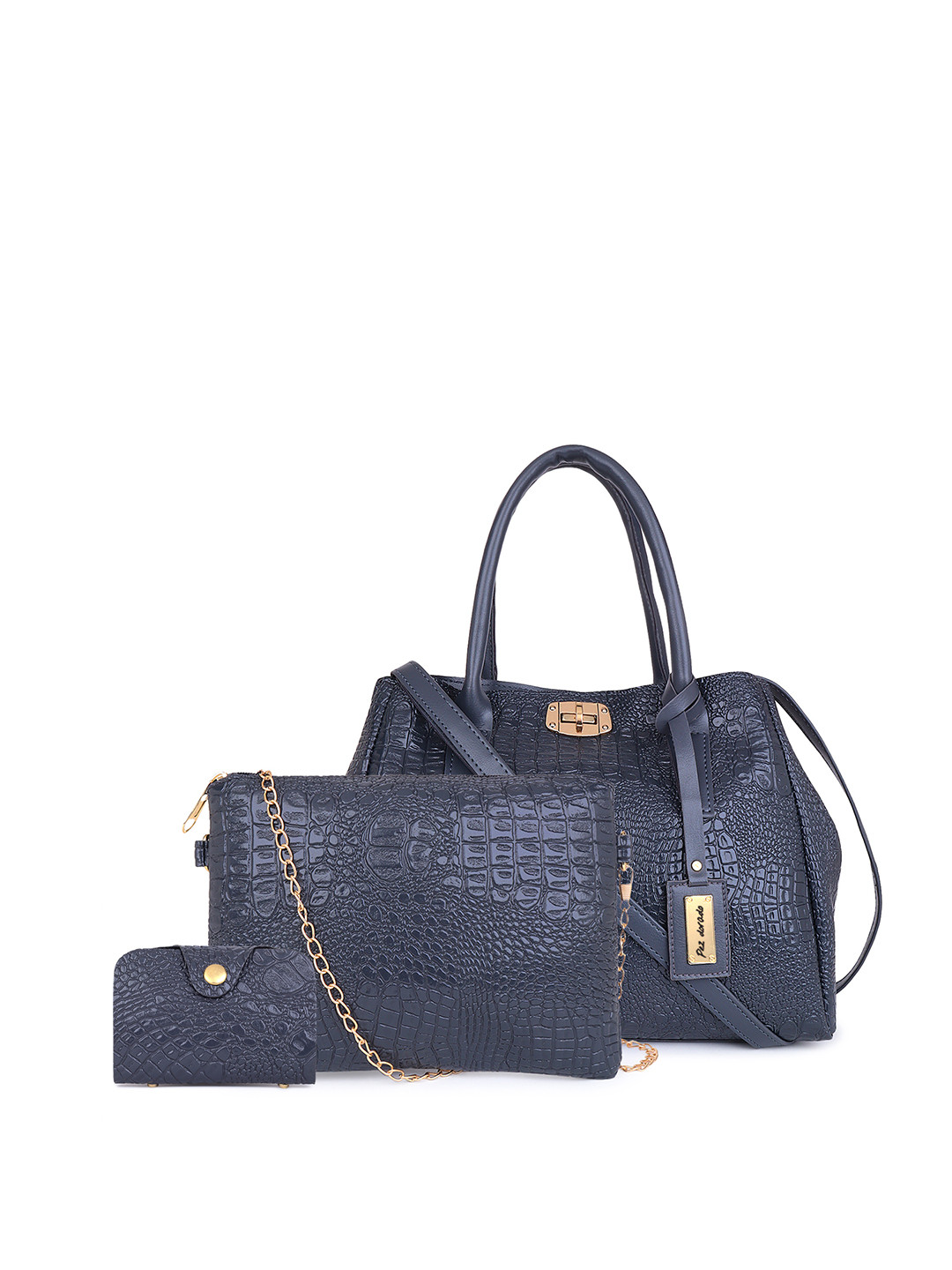 

Pez dorado Textured Structured Shoulder Bag, Grey