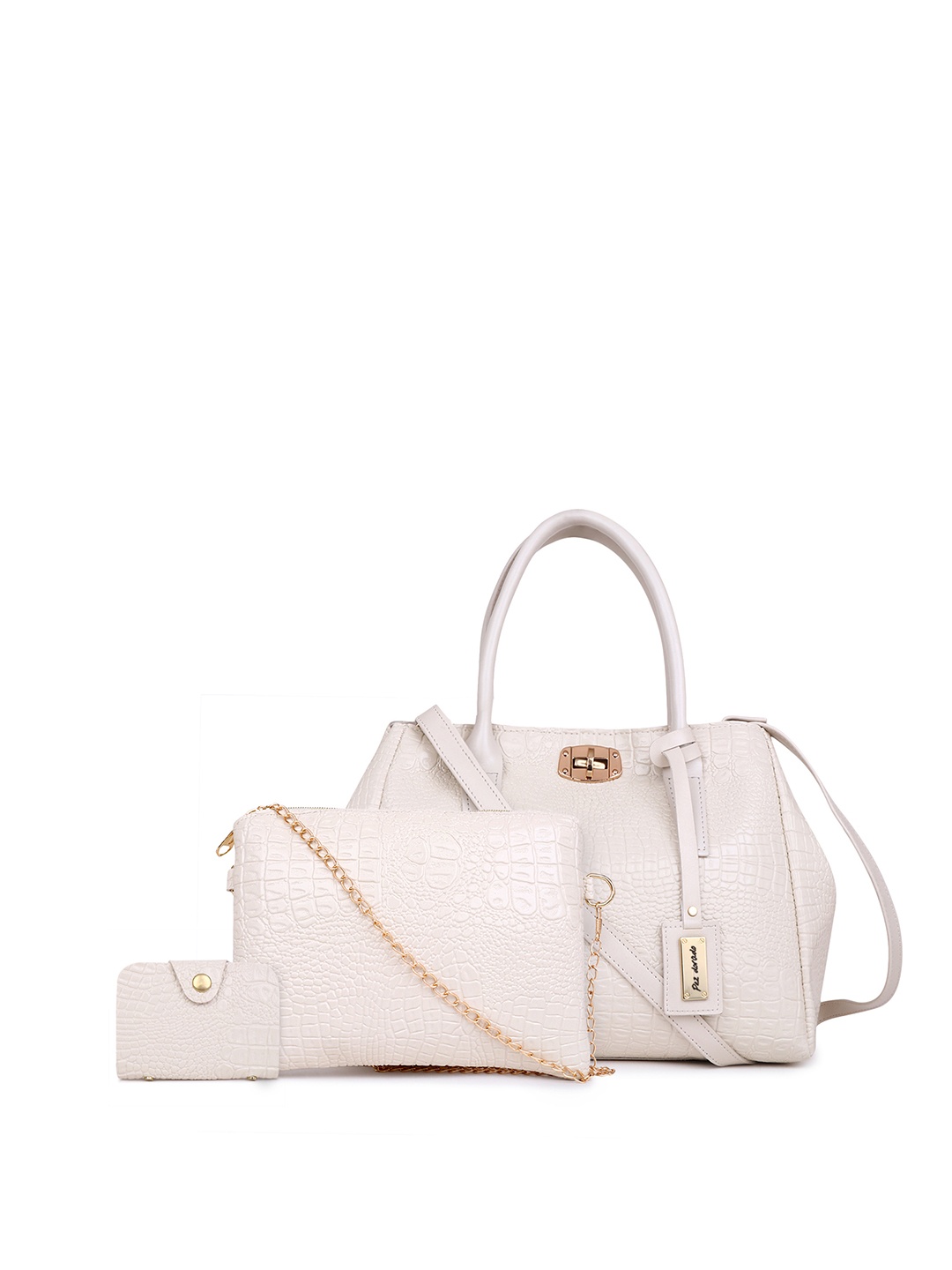 

Pez dorado Textured Structured Shoulder Bag, White