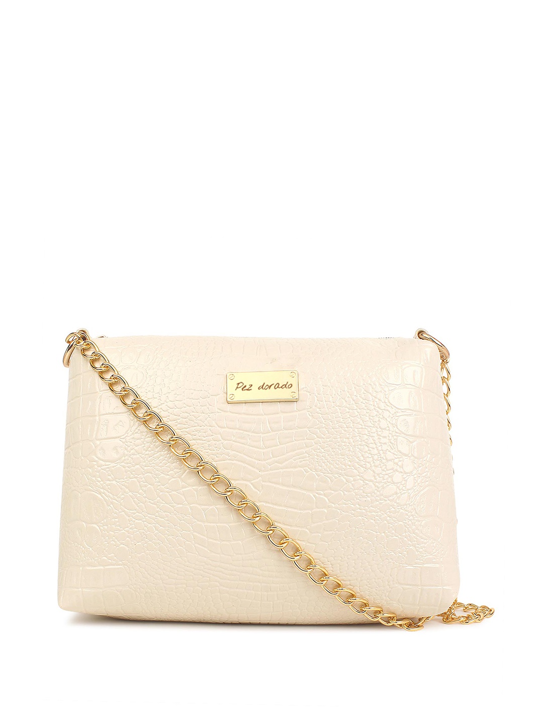 

Pez dorado Textured Structured Sling Bag, White