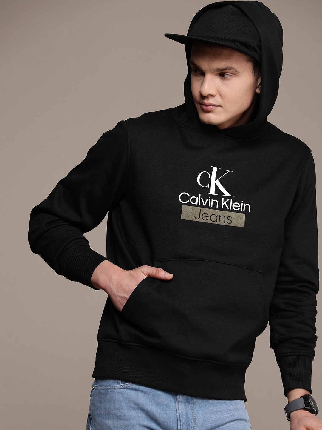 

Calvin Klein Jeans Hooded Sweatshirt, Black