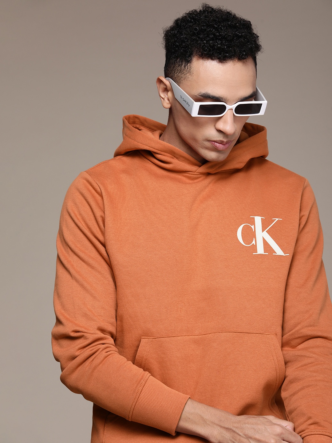 

Calvin Klein Jeans Pure Cotton Hooded Sweatshirt, Orange