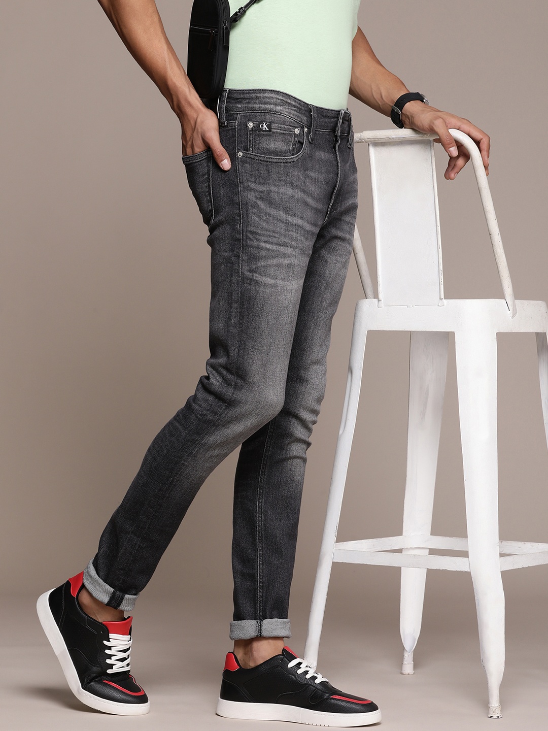 

Calvin Klein Jeans Men Super Skinny Fit Stretchable Jeans, Grey