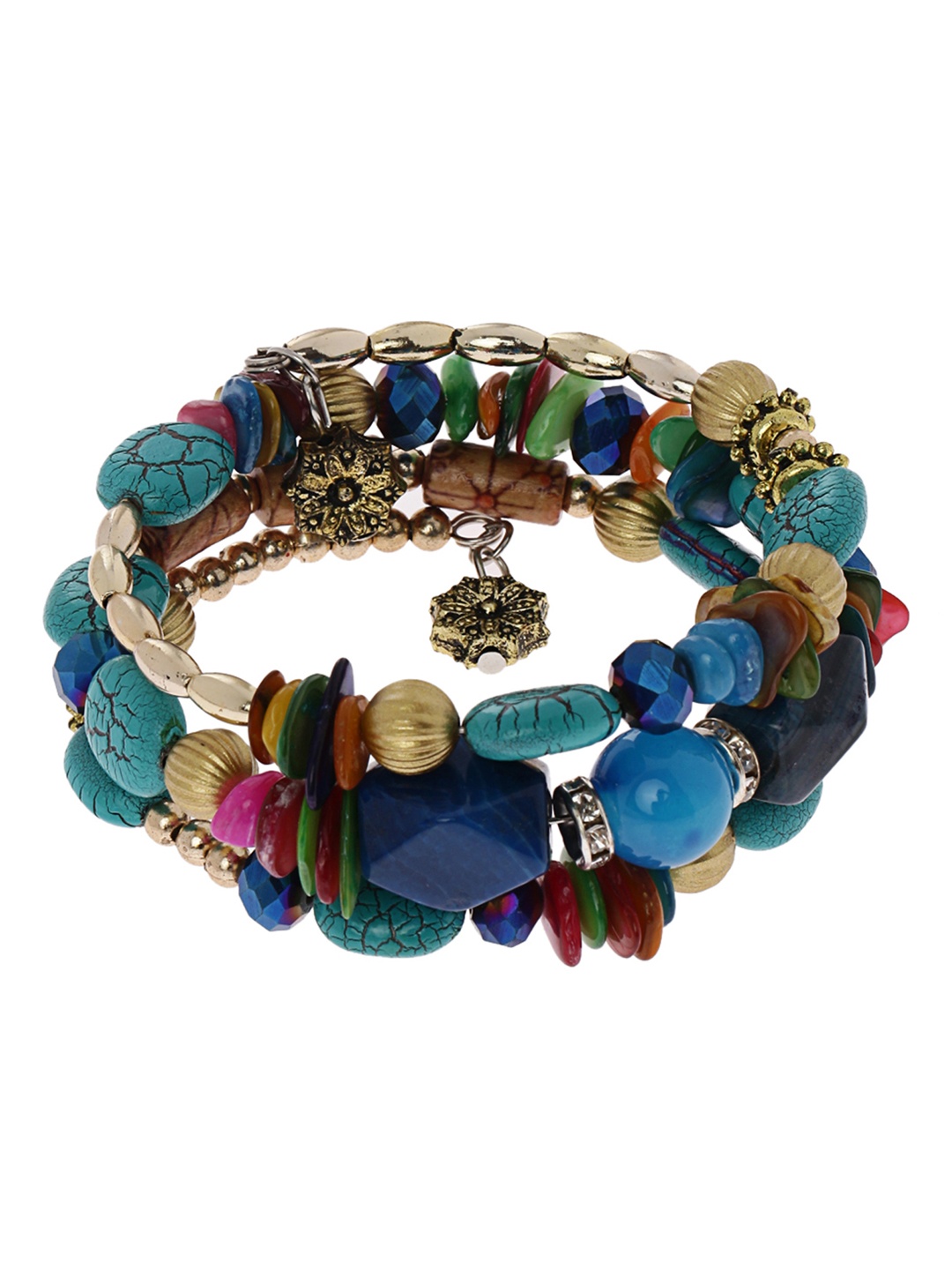 

Shining Diva Fashion Multicoloured Metal Multistrand Bracelet, Multi
