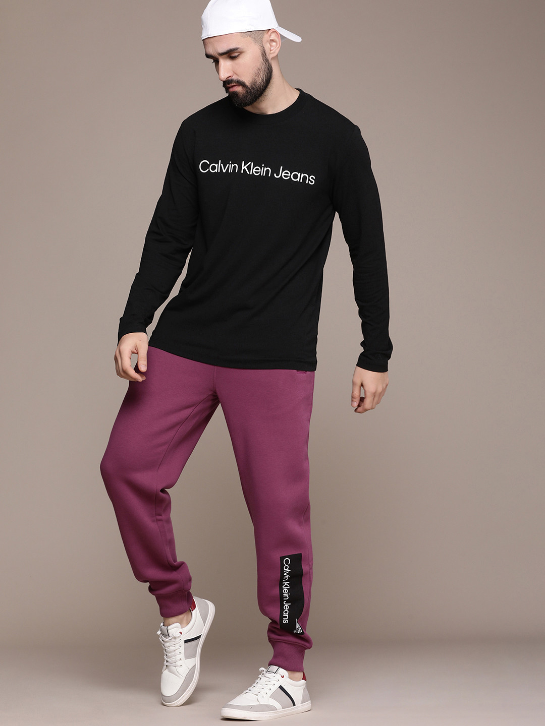 

Calvin Klein Jeans Brand Logo Printed Full Sleeves Casual T-shirt, Black
