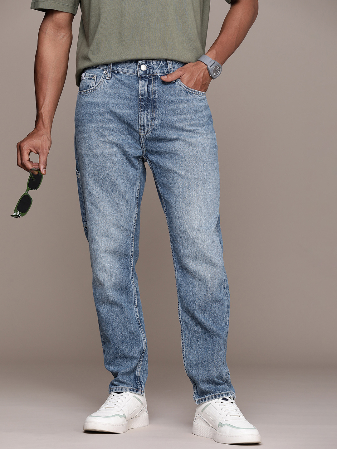 

Calvin Klein Jeans Men Dad Fit Heavy Fade Jeans, Blue