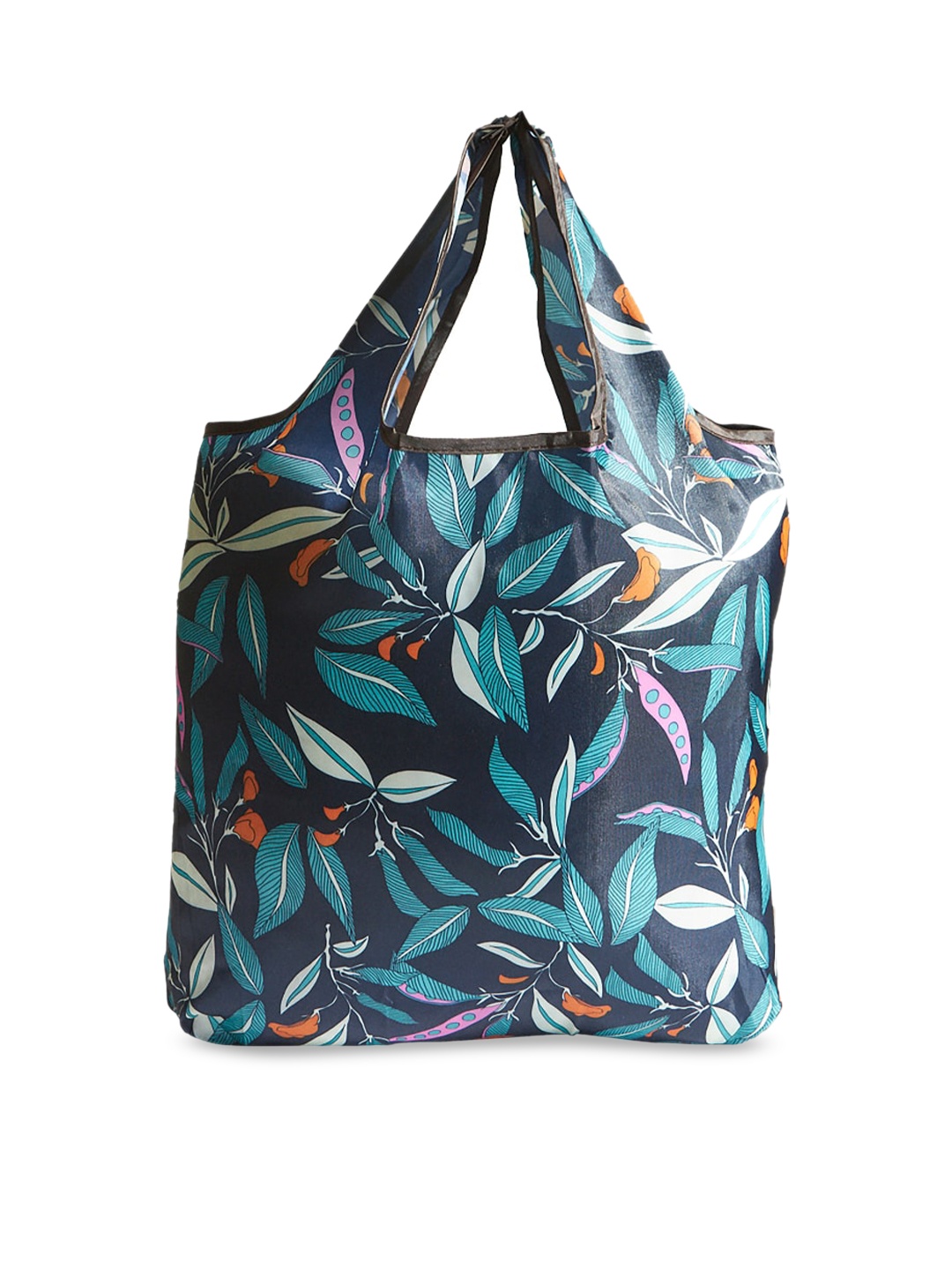 

TEAL BY CHUMBAK Floral Printed Shopper Shoulder Bag, Navy blue