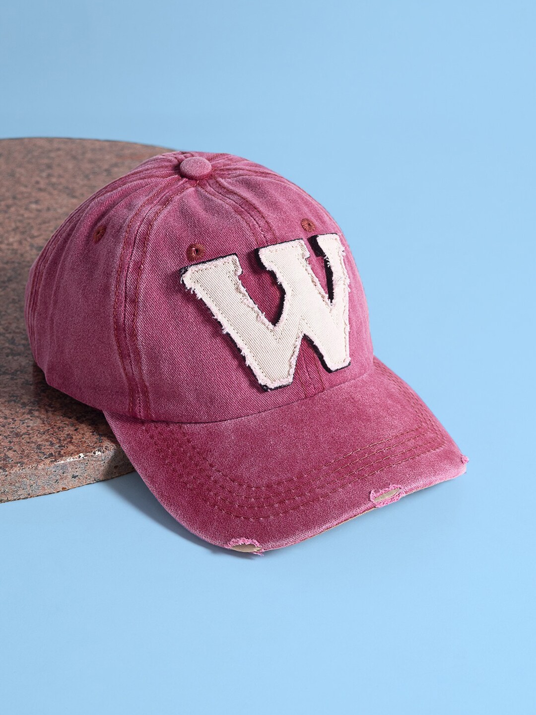 

Golden Peacock Unisex Embroidered Pure Cotton Baseball Cap, Red