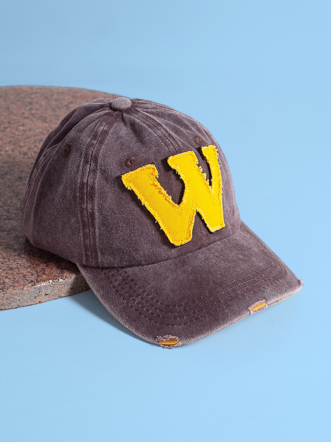 

Golden Peacock Unisex Embroidered Pure Cotton Baseball Cap, Brown