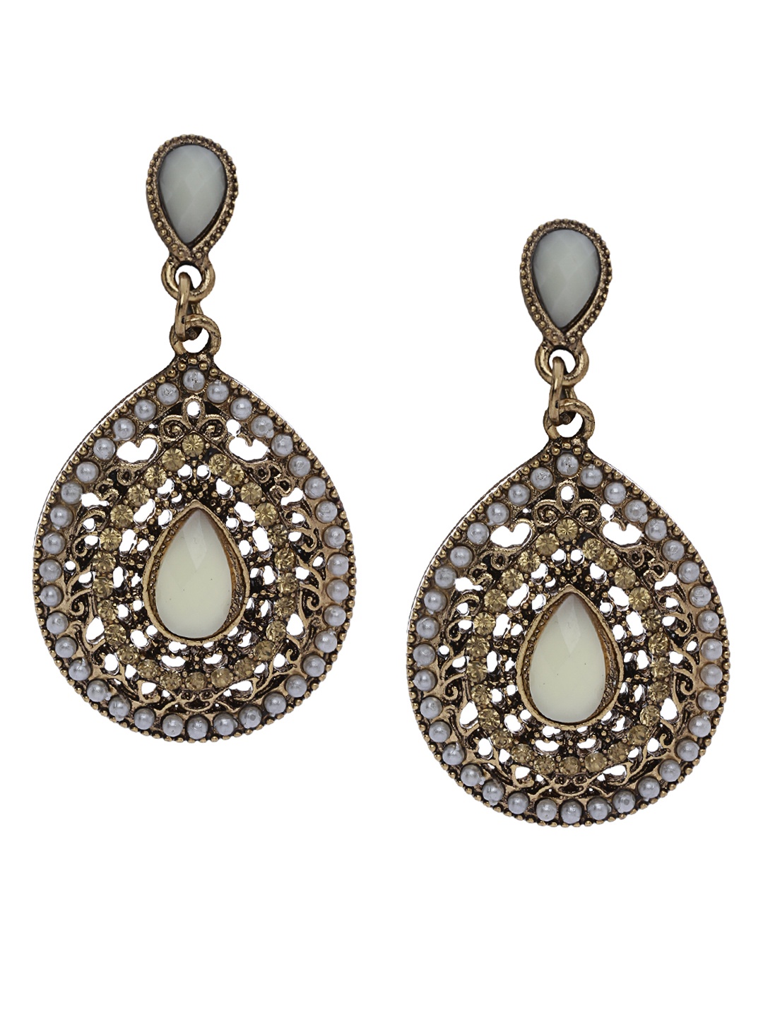 

Shining Diva Fashion White Gold-Toned Contemporary Chandbalis