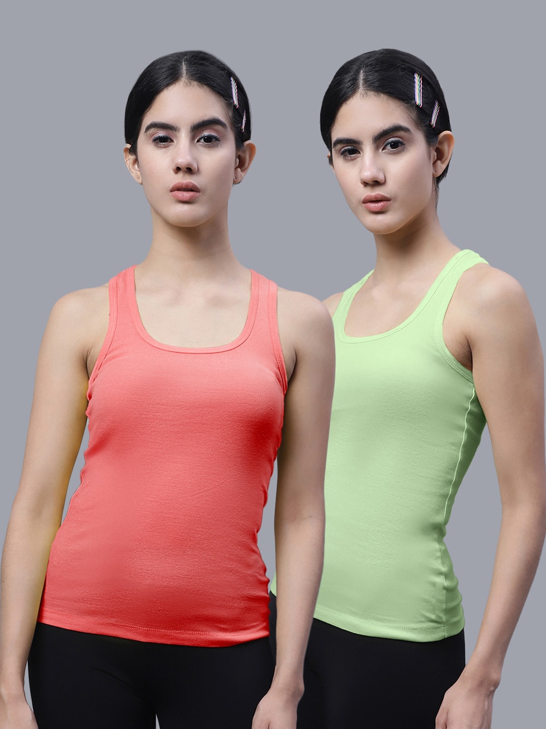 

FBAR Pack Of 2 Scoop Neck Cotton Tank Top, Peach