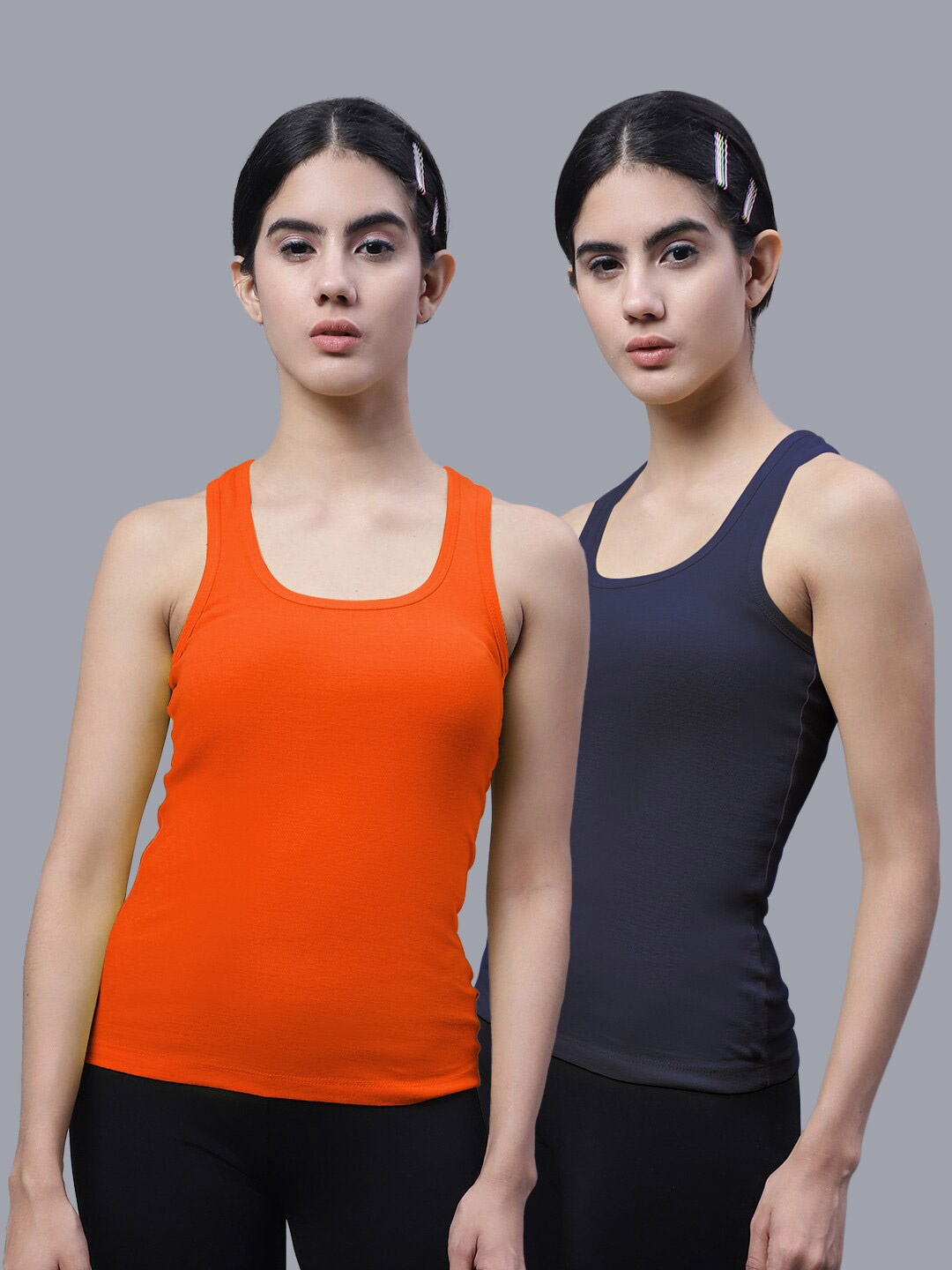 

FBAR Pack Of 2 Scoop Neck Cotton Tank Top, Orange