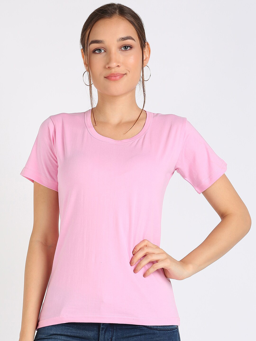 

VAHSON Pure Cotton Slim Fit T-shirt, Pink
