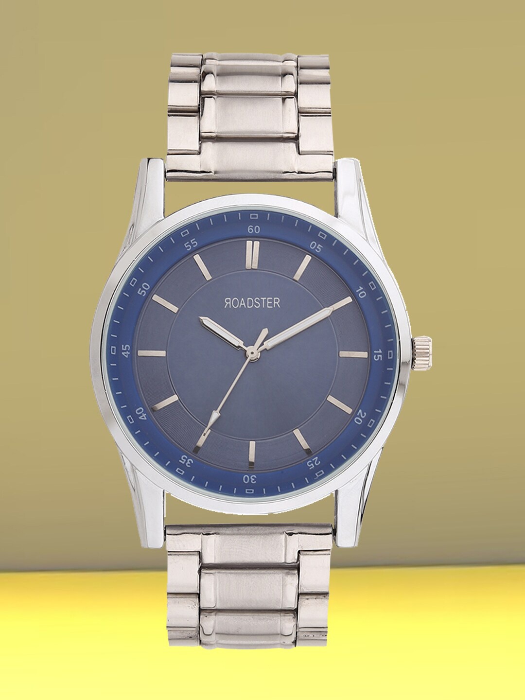 

Roadster Men Blue & Silver-Toned Round Dial Stainless Steel Analogue Watch HOBRD-106-BL