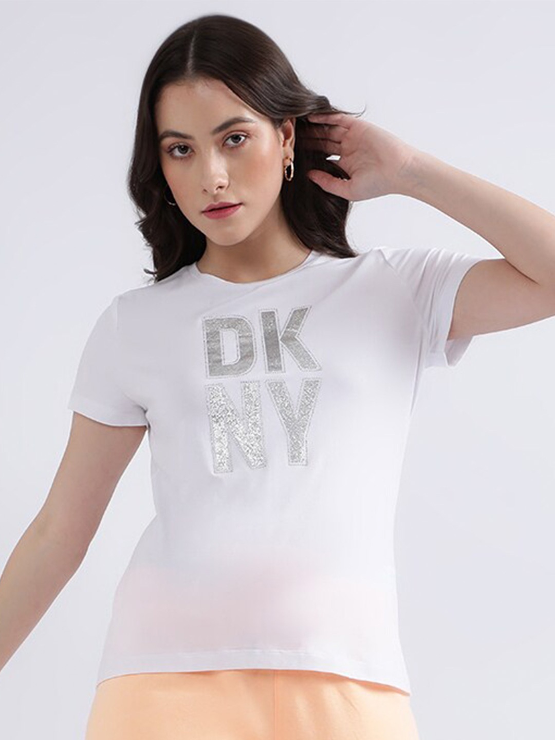 

DKNY Typography Knitted T-shirt, White