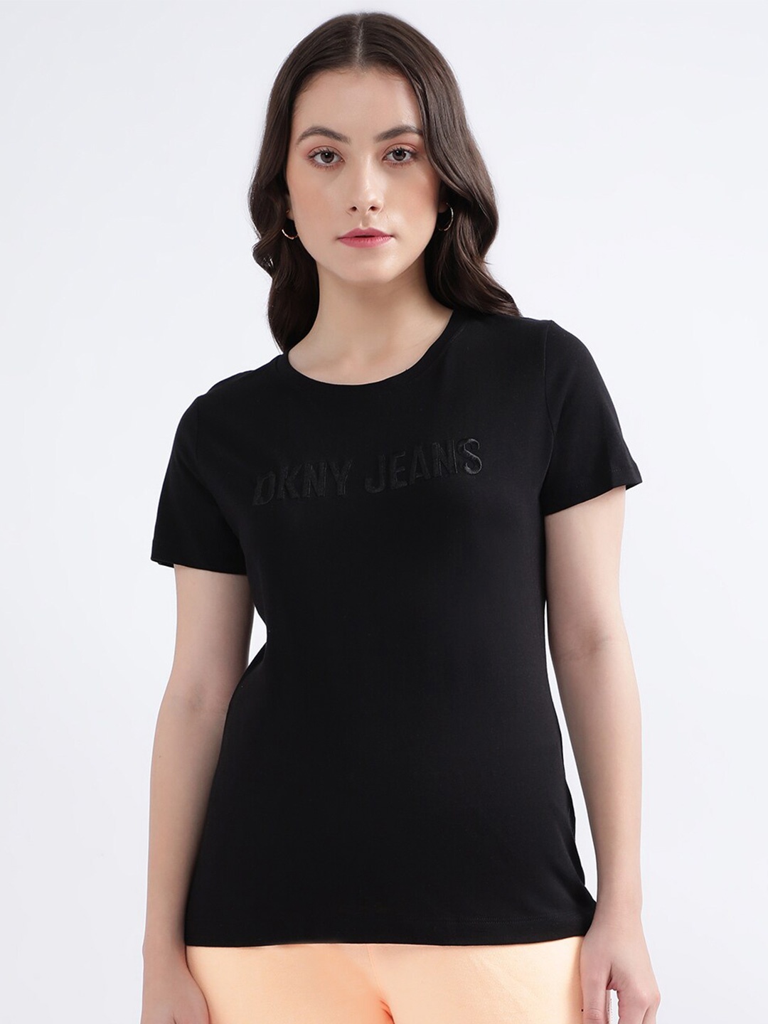 

DKNY Typography Cotton T-shirt, Black